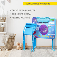 Комплект детской мебели BRAUBERG NIKA KIDS КОСМОС голубой, стол + стул, пенал 532634