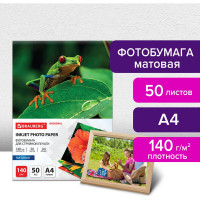 Матовая фотобумага BRAUBERG ORIGINAL А4, 140 г/м2, односторонняя, 50 листов 363983
