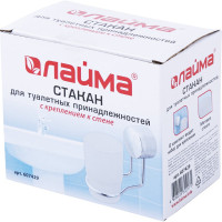 Стакан для туалетных принадлежностей LAIMA нержавеющая сталь/стекло, крепление к стене 607429