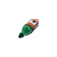 Перманентный маркер ULTRA MARKER BRAUBERG, зеленый, 3,5 мм с клипом 12 шт 152207