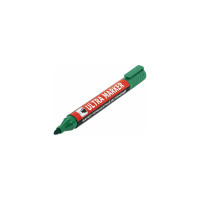 Перманентный маркер ULTRA MARKER BRAUBERG, зеленый, 3,5 мм с клипом 12 шт 152207