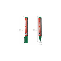 Перманентный маркер ULTRA MARKER BRAUBERG, зеленый, 3,5 мм с клипом 12 шт 152207