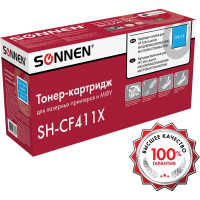 Лазерный картридж SONNEN SH-CF411X для HP LJ Pro M477/M452, высшее качество, голубой, 6500 страниц 363947