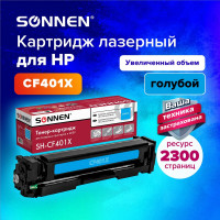 Лазерный картридж SONNEN SH-CF401X для HP LJ Pro M277/M252, высшее качество, голубой, 2300 страниц 363943