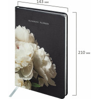 Блокнот BRAUBERG VISTA Bloom А5 143x210, под кожу, твердый, срез фольга 80 листов 112071