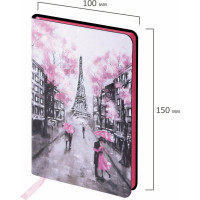 Блокнот BRAUBERG VISTA Paris малый формат 100x150 мм А6, под кожу гибкий 80 листов 112090