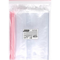 Сверхпрочные пакеты BRAUBERG EXTRA ZIP LOCK зиплок, комплект 100 шт, 25x35 см, ПВД, 100 мкм 608183