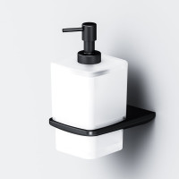 Стеклянный диспенсер для жидкого мыла с настенным держателем AM.PM Inspire 2.0 черный A50A36922