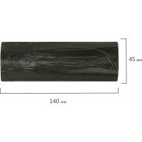 Мешки в рулоне для мусора 120 л, черные, 10 шт, ПВД, 25 мкм, 68x105 см ЛЮБАША 608094