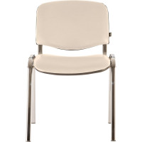 Стул для персонала и посетителей, хромированный каркас, кожзам бежевый, BRABIX Iso CF-001 531425