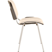 Стул для персонала и посетителей, хромированный каркас, кожзам бежевый, BRABIX Iso CF-001 531425