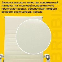 Кресло руководителя компьютерное рабочее офисное/для дома BRABIX Energy Ex-509, экокожа, хром, подлокотники 531166