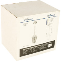 Садово-парковый светильник на цепочке FERON 325 мм, 60W 230V E27 белый, НСУ 06-60-001 32270