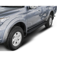 Пороги Rival Black алюминий, для Mitsubishi L200, 2006-2015- г.в.,193 см, 2 шт. F193ALB.4003.1