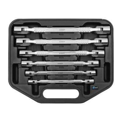 Набор ключей торцевых карданных 8-19мм 6 предметов шарнирных двухсторонних c головками (колокольчики) AIST 0080306B 00-00002420