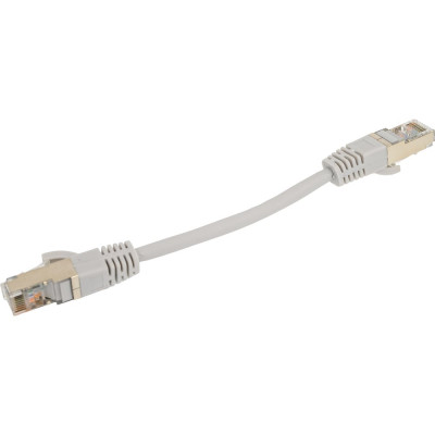 Патч-корд компьютерный экранированный FTP SUPRLAN 5e 4x2 26AWG (7x0.16mm) Cu LSZH серый 0,15м 10-0713