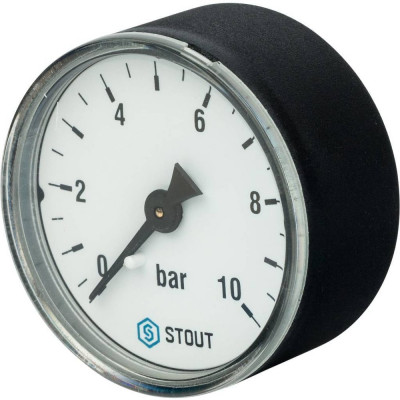 Манометр аксиальный STOUT корпус Dn 63 мм 1/4, 0...10 бар, кл.2.5 SIM-1009-631008 RG0094NU9EUEFM