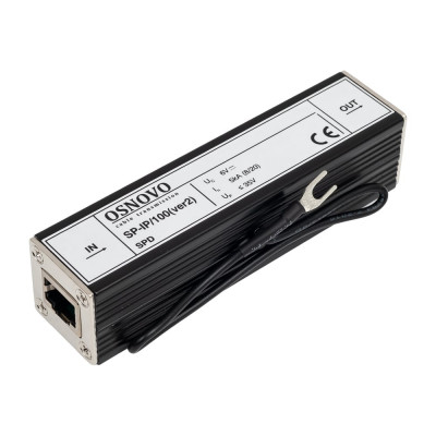Устройство грозозащиты для локальной вычислительной сети OSNOVO SP-IP/100(ver2) (скорость до 100 Мб/с), 1 вход (RJ45-мама), 1 выход (RJ45-мама) sct1077