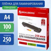 Пленки-заготовки для ламинирования BRAUBERG комплект 100 шт 530897