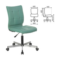 Кресло BRABIX Stream MG-314, без подлокотников, пятилучие серебристое экокожа серо-голубое 532079