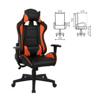 Компьютерное геймерское офисное кресло BRABIX GT Racer GM-100, с подлокотниками, подушки, экокожа 531925