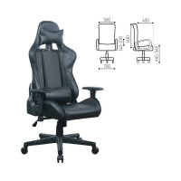Компьютерное геймерское офисное кресло BRABIX GT Carbon GM-115, с подлокотниками, подушки, экокожа 531932