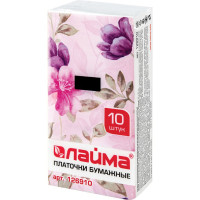 Носовые платки LAIMA 3-х слойные, 10 шт (10 пачек), 20х20 см 126910