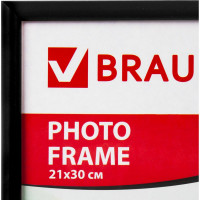 Рамка BRAUBERG HIT2, 21х30 см, пластик, багет 12 мм, черная, стекло, 390947
