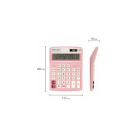 Настольный калькулятор BRAUBERG EXTRA PASTEL-12-PK 206x155 мм, 12 разрядов, розовый 250487