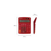 Настольный калькулятор BRAUBERG EXTRA-12-WR 206x155 мм, 12 разрядов, двойное питание, бордовый 250484