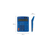 Настольный калькулятор BRAUBERG EXTRA-12-BU 206x155 мм, 12 разрядов, двойное питание, синий 250482