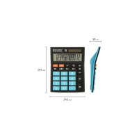 Настольный калькулятор BRAUBERG ULTRA COLOR-12-BKBU 192x143 мм, 12 разрядов, черно-голубой, 250497