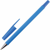 Ручка 12 шт в упаковке BRAUBERG шариковая Capital blue СИНЯЯ корпус soft-touch голубой 07мм линия 035мм  142493