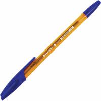 Ручка 50 шт в упаковке BRAUBERG шариковая X-333 AMBER СИНЯЯ корпус тониров. оранжевый 07мм линия 035мм  142832