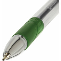 Ручка 12 шт в упаковке BRAUBERG шариковая масляная с грипом Max-Oil ЗЕЛЕНАЯ игольч.узел 07мм линия 035мм  142144