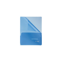 Папка-уголок 2 кармана BRAUBERG синяя, 0,18мм 15 шт 224883