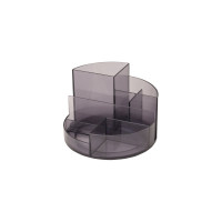 Подставка-органайзер BRAUBERG Round 6 отделений, 130x130x90 мм, тонированная серая 238101