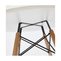 Обеденный стол BRABIX Eames T-01 круглый, диаметр 80 см, опоры дерево, пластик, белый 532633