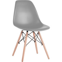 Стулья BRABIX Eames Cf-010 комплект 4 шт, пластик серый, опоры дерево/металл 532632
