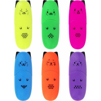 Набор текстовыделителей BRAUBERG Kids Cute Cats Neon мини 6 цветов, линия 1-5 мм 152435