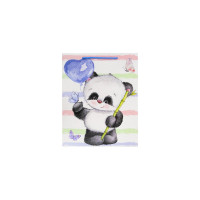 Подарочный пакет ЗОЛОТАЯ СКАЗКА Lovely Panda 265x127x330 мм, глиттер, белый с голубым 608241