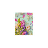 Подарочный пакет ЗОЛОТАЯ СКАЗКА Spring Flowers 265x127x330 мм, глиттер, розовый с голубым 608247