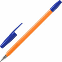Шариковые ручки M-500 Orange BRAUBERG, синие, узел 0.7 мм, линия письма 0.35 мм 12 упаковок по 4 шт 143950