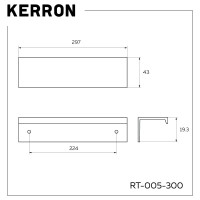 Торцевая ручка Kerron 300 мм, хром RT-005-300
