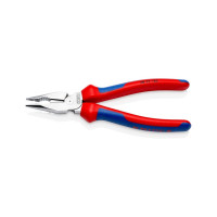 Комбинированные остроконечные плоскогубцы KNIPEX с удлинёнными губками, длина 185 мм, хром, 2-комп ручки KN-0825185