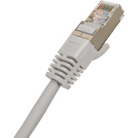 Патч-корд компьютерный экранированный FTP SUPRLAN 5e 4x2 26AWG (7x0.16mm) Cu LSZH серый 0,15м 10-0713