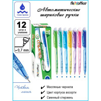 Автоматическая ручка с масляными чернилами Flexoffice startup синяя, 12 шт. FO-GELB021MIX BLUE