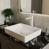 Смеситель для раковины высокий DQ Bayern.Liszt, матовый белый DA1512008