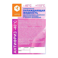 Охлаждающая жидкость для двигателя автомобиля APIS Антифриз-40 g12, красный 3 кг RUZ-005-0005
