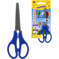 Ножницы ЮНЛАНДИЯ 130 мм, с линейкой, цвет ассорти, в картонной упаковке с европодвесом 238343